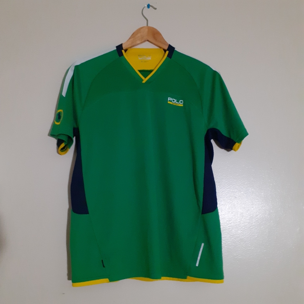 PRL POLO RALPH LAUREN Athletic Performance Pony Logo Vneck Jersey Medium NWOT